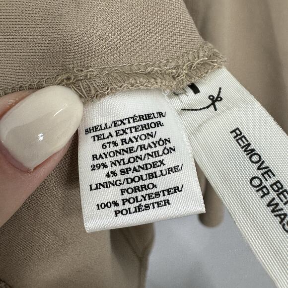 Ann Taylor Womens Dress 8 Tan Colorblock Ponte Knit Slimming Career Old Money - Picture 12 of 13